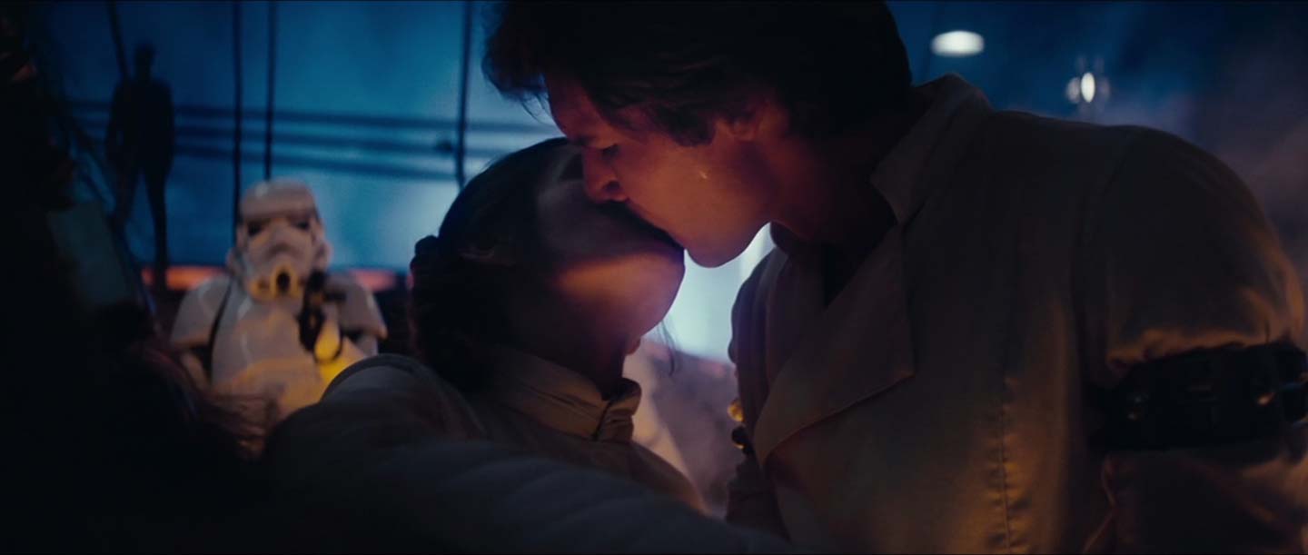 Han and Leia Kiss Empire Strikes Back